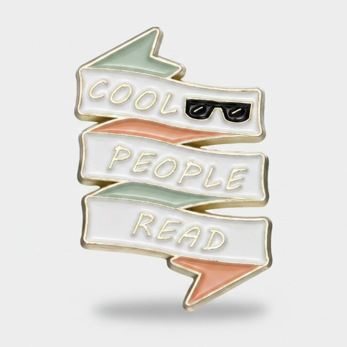 Book Pin Diamond Enamel Badge - Cool People Read – stationery (view 1)