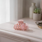 Sparkle Pearl Hair Claw Clip - Pink