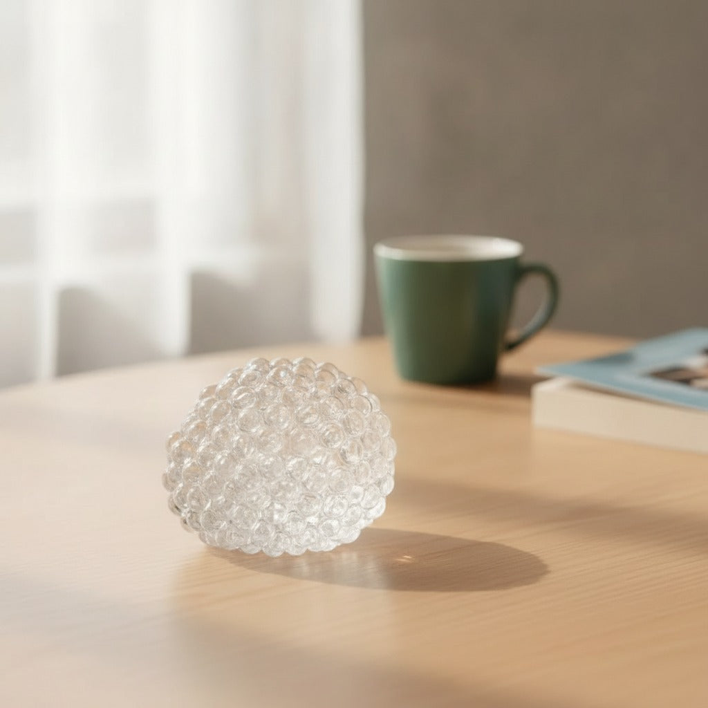 Clear bubble popping fidget ball - angle
