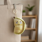 Happy Pea Pod Plush Keychain - Yellow