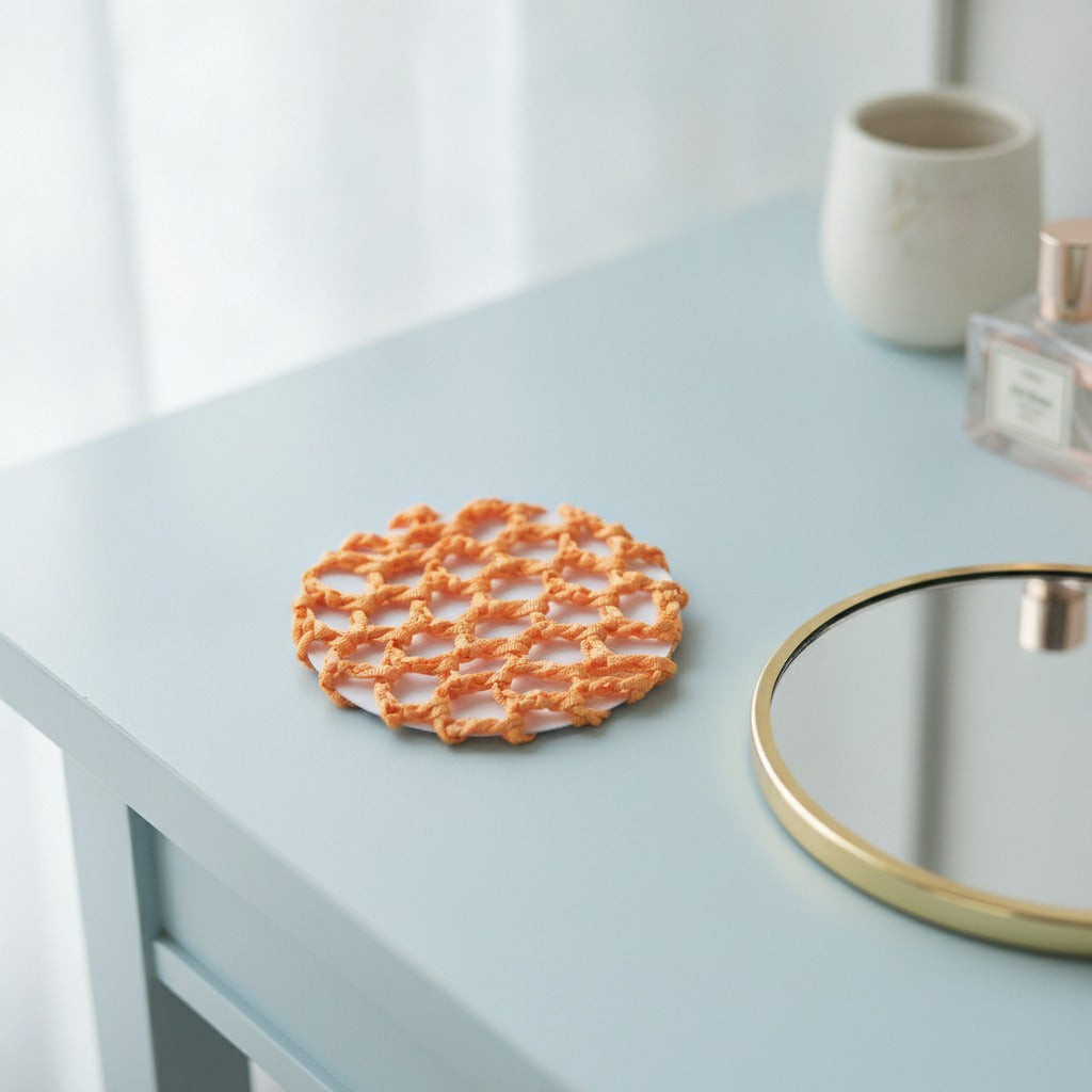 Crochet Mesh Hair Net - Orange