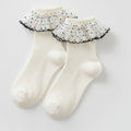 White Polka Dot Ruffle Ankle Socks – apparel accessories (view 1)