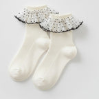 White Polka Dot Ruffle Ankle Socks – apparel accessories (view 1)