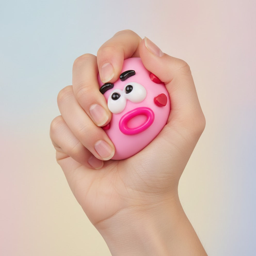 Blob Stress Ball Toy - Pink - squeeze in hand