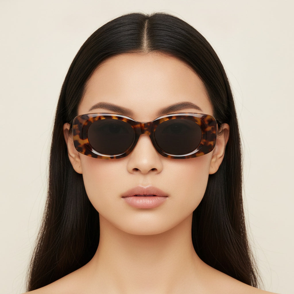 Oversized Oval Bug Eye Sunglasses - Tortoiseshell