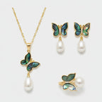 Butterfly Pearl Abalone Jewelry Set (view 1)