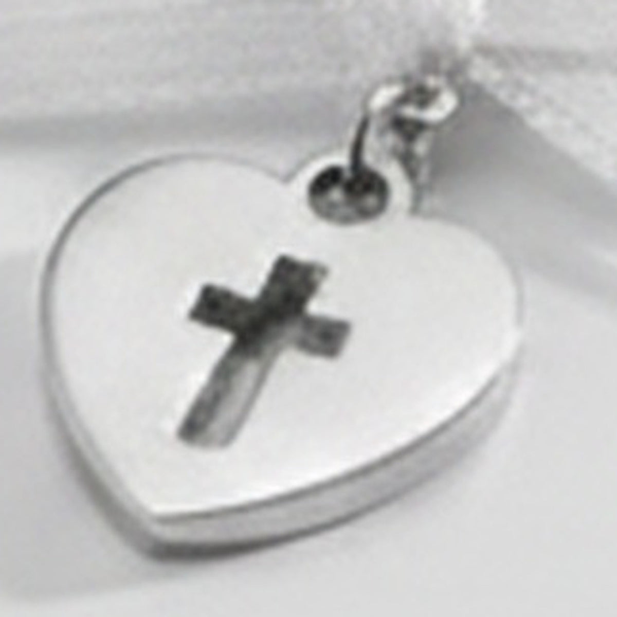 Bow Heart Cross Pendant Necklace - Silver