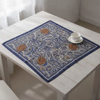 Ornate Paisley Bandana Scarf - Navy & Tan