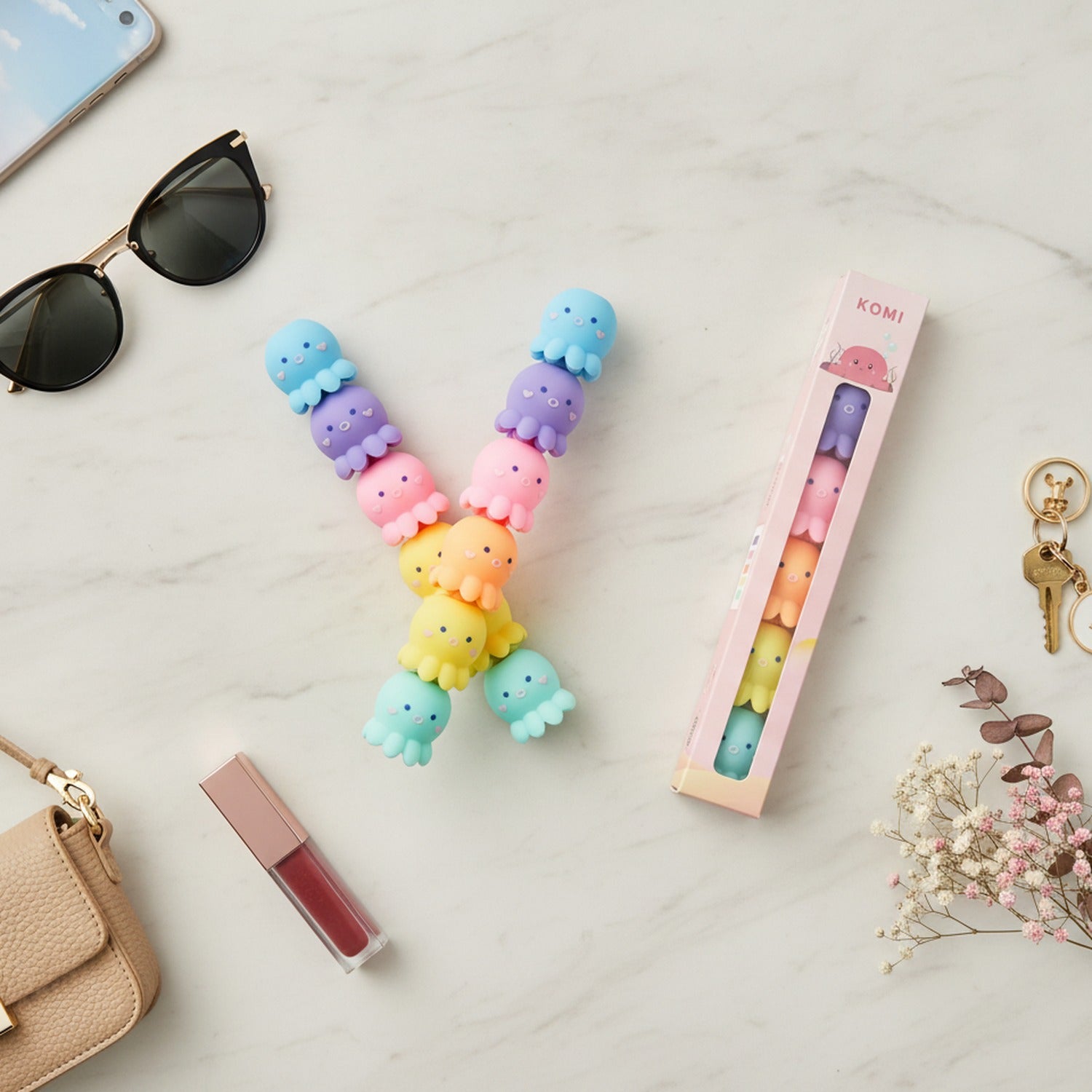 Cute Bunny Gel Pen Set Octopus Matte