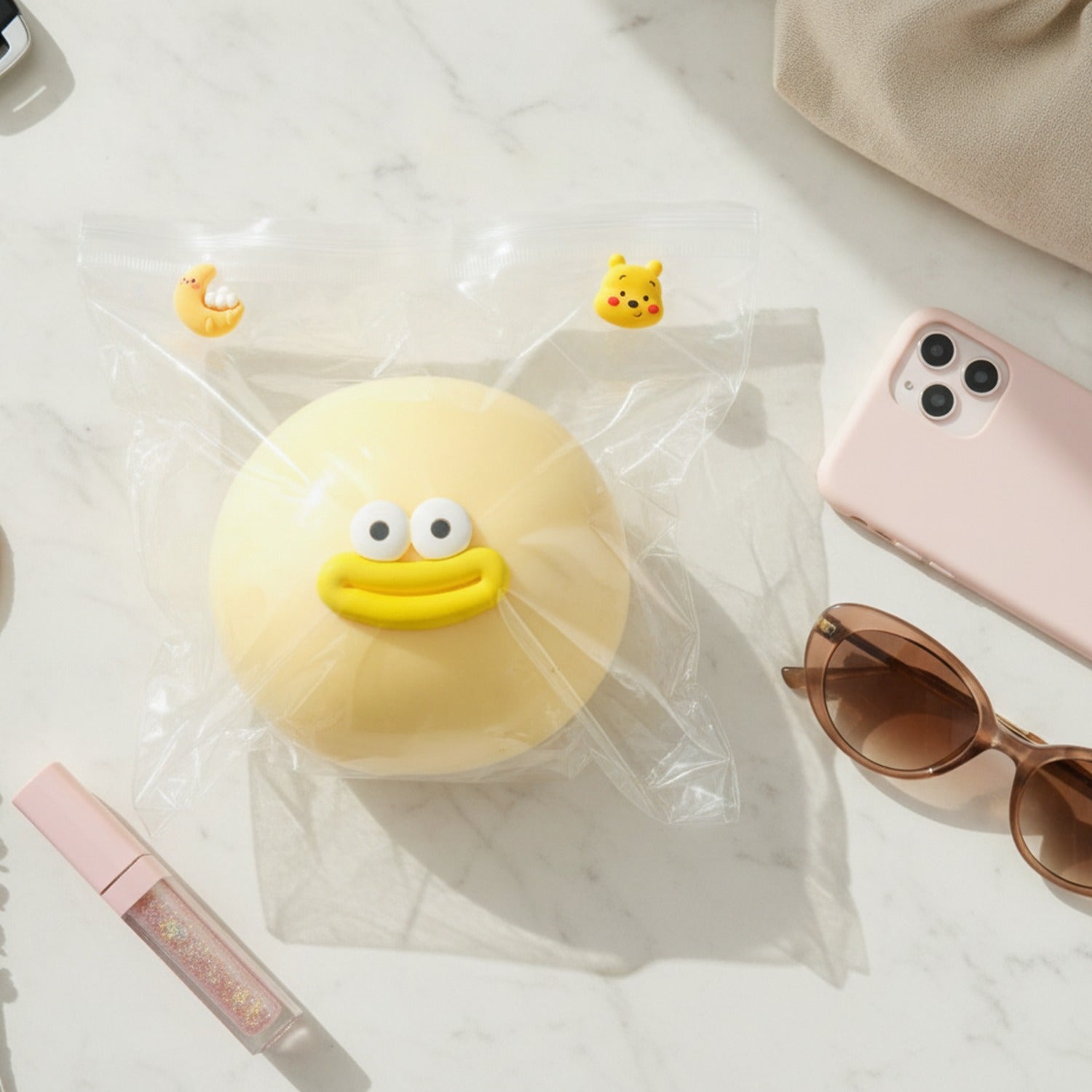 Smiley Face Squish Buddy Plush Yellow