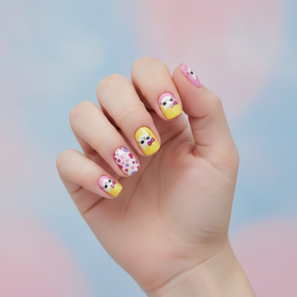 Cute Cat Nail Art Ring Set - Kitty Mix