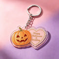 Halloween Pumpkin Ghost Rose Acrylic Keychain Bag Charm - Type 2