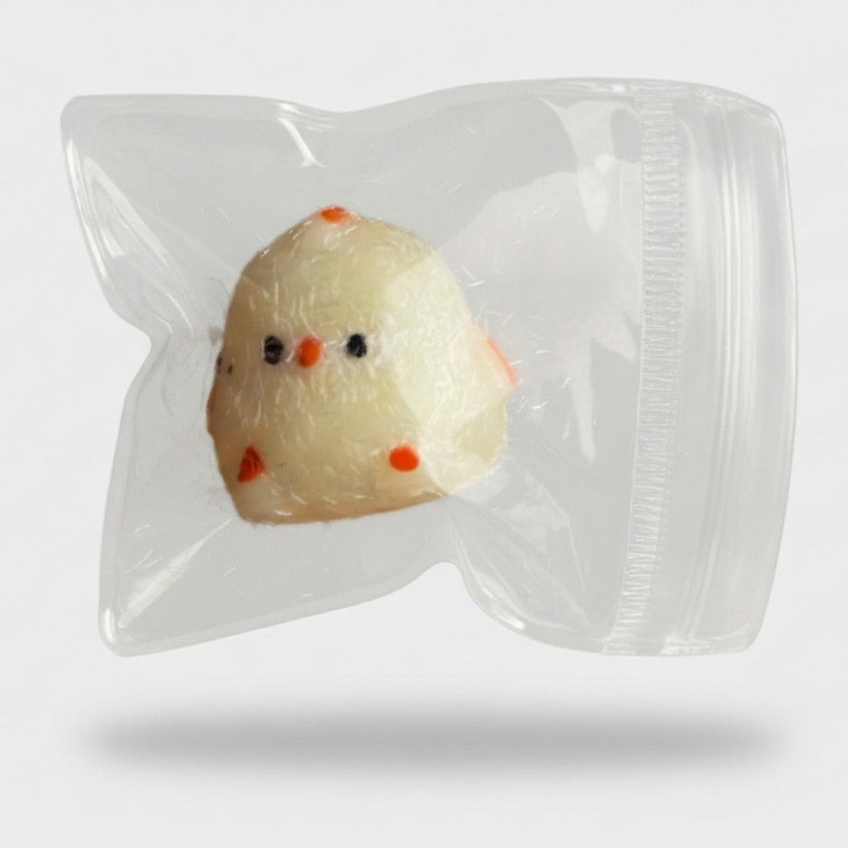 Clear Bagged Cream Chick Squishy Toy – novelty & toys (view 1)