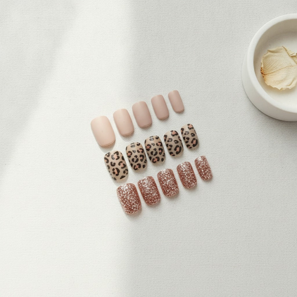 Neutral Nail Art Press-On Set - Neutral Mix