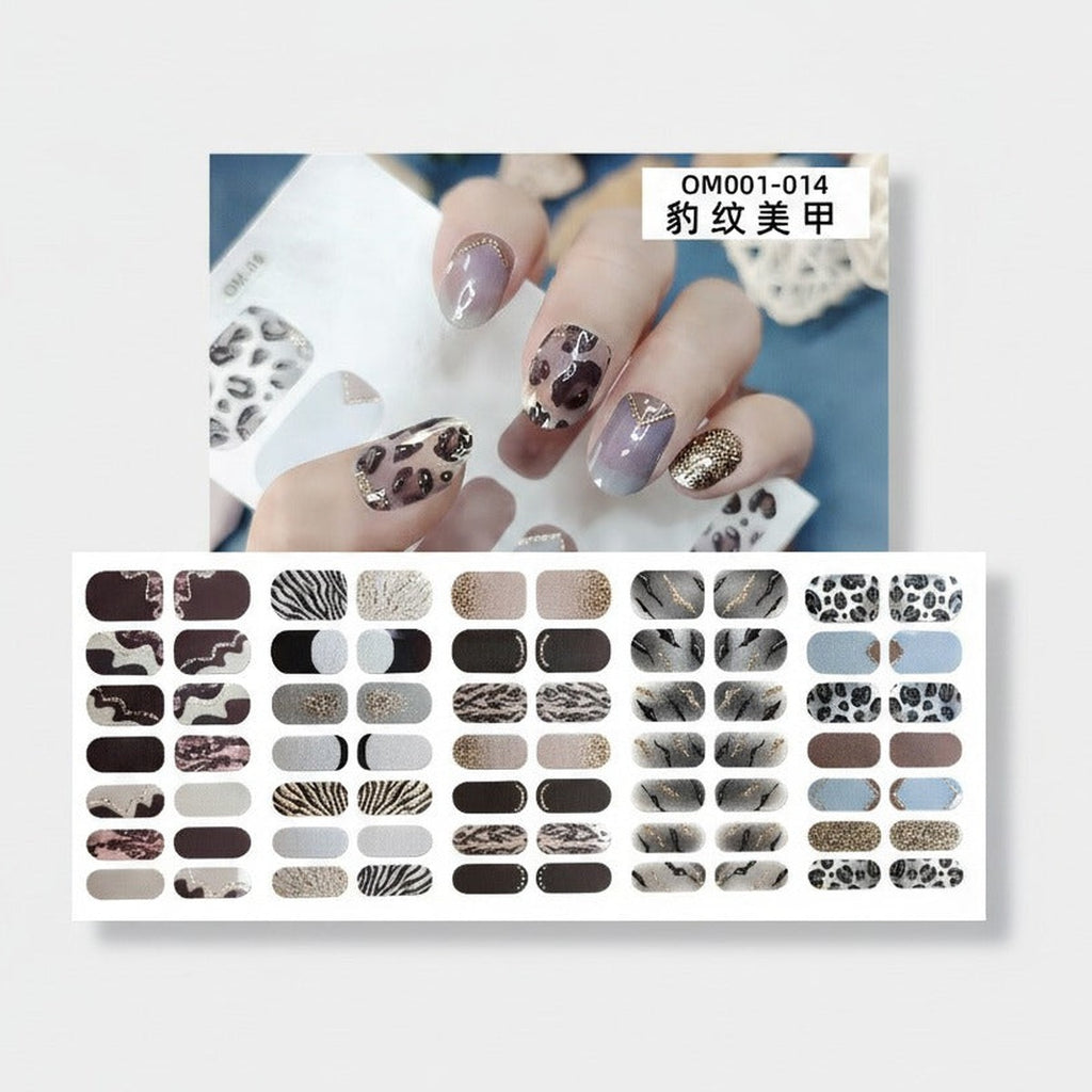 Animal Print Press-On Nail Set - Neutral Mix