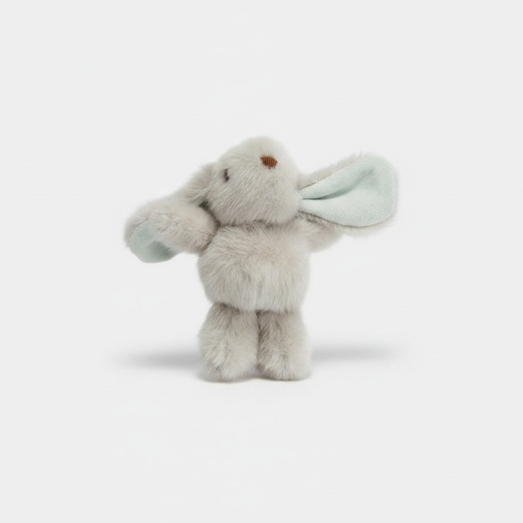 Fuzzy Bunny Keychain - Gray