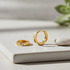 Faceted Mini Hoop Earrings - Gold