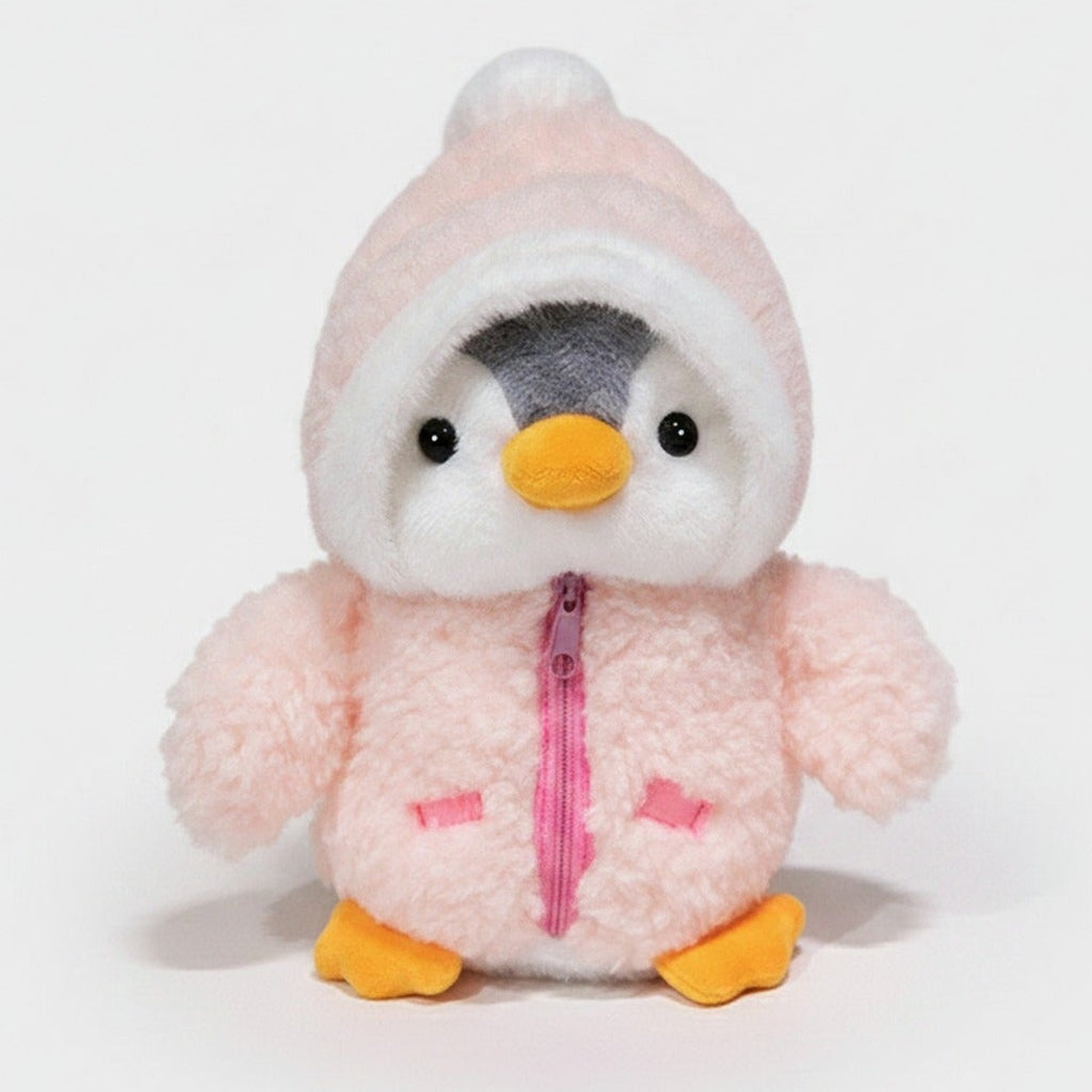 Adorable Pink Penguin Plush Toy With Zipper Jacket – novelty & toys (view 1)