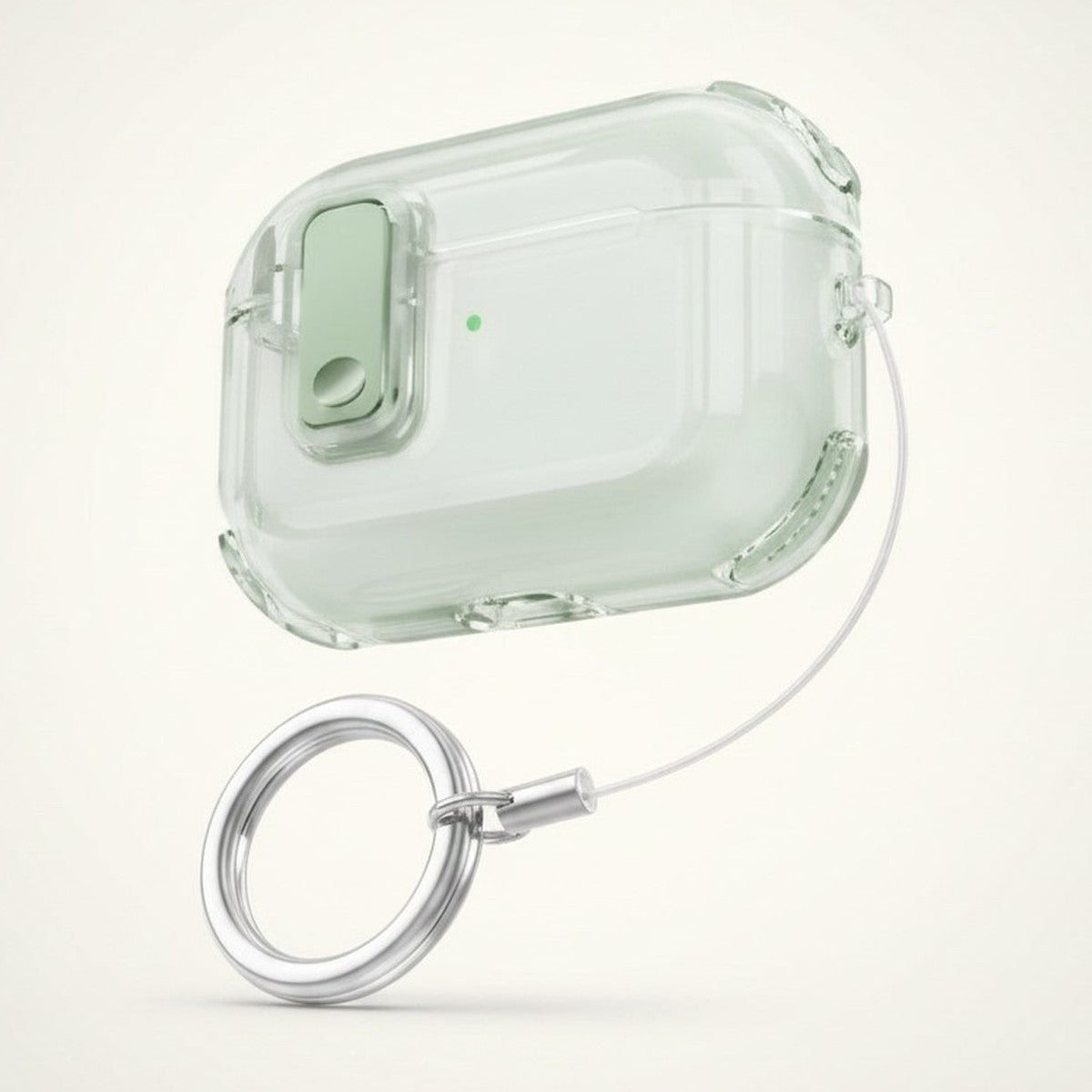 Green Magnetic Clear AirPods Protective Case with Ring – tech (view 1)
