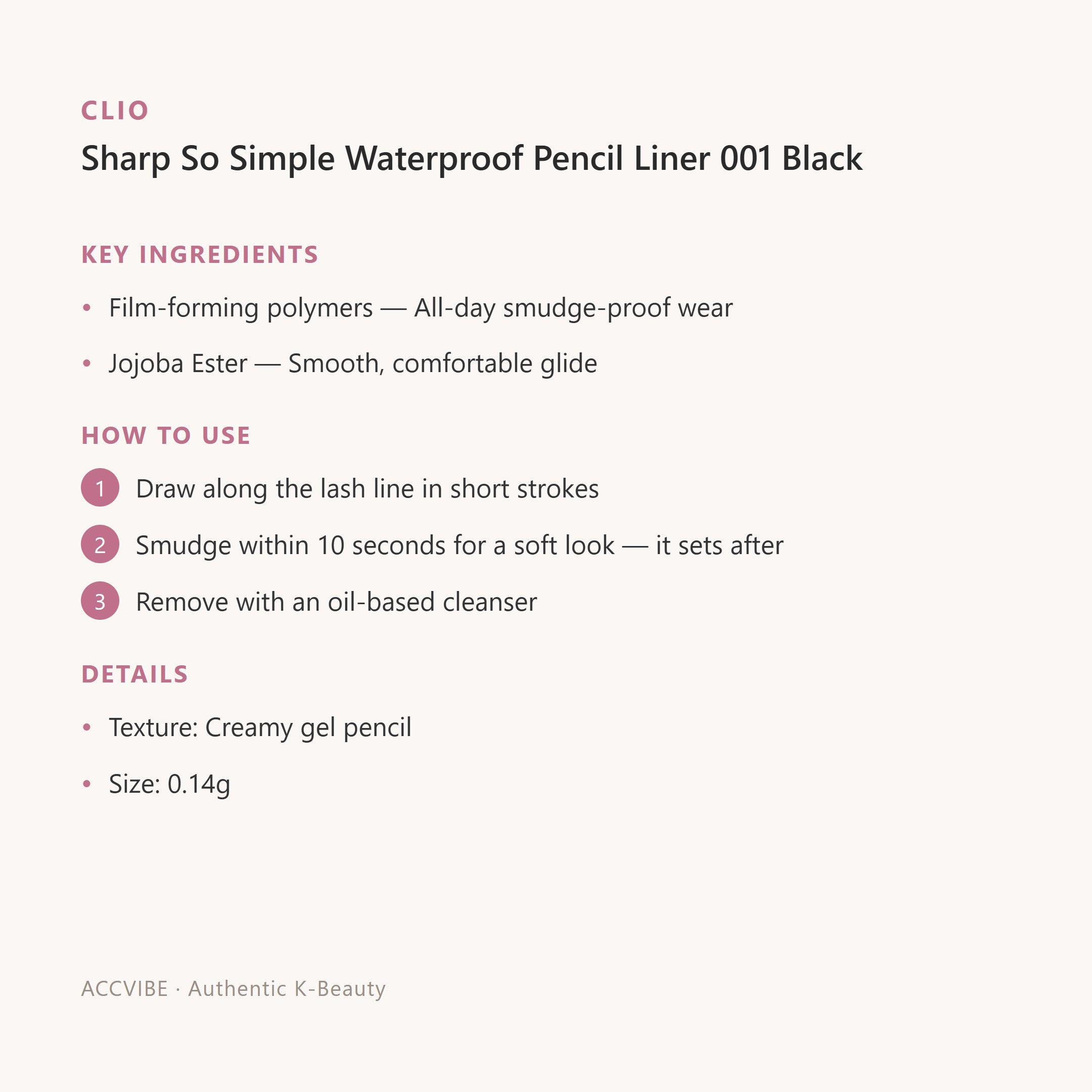 Sharp So Simple Waterproof Pencil Liner 001 Black