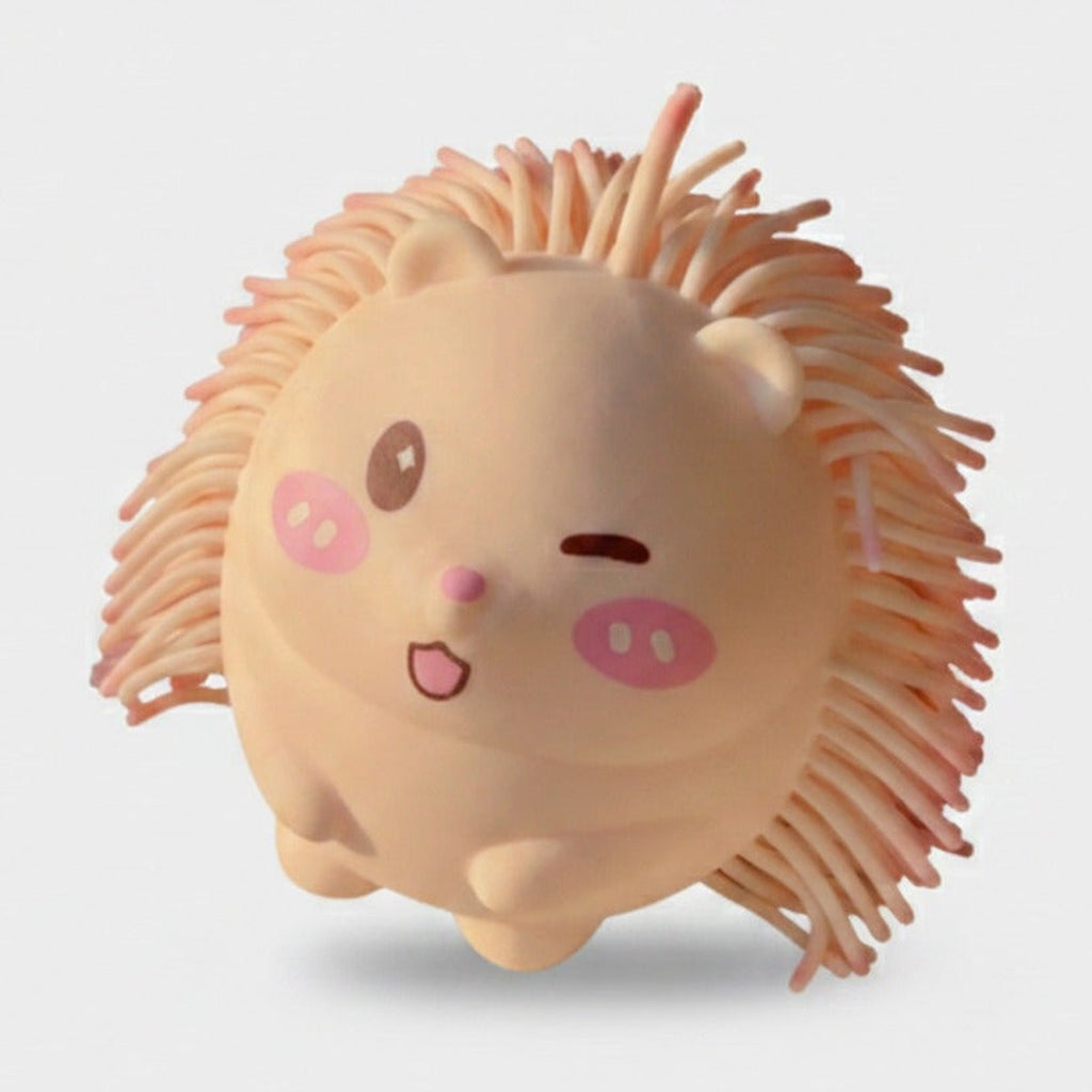Peach Hedgehog Rubber Spiky Toy – novelty & toys (view 1)