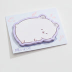 Cute Purple Bear Cloud Sticky Notes Pad – stationery (view 1)