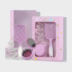 Pink Hair Brush Set With Mirror – Korean beauty tool (view 1)