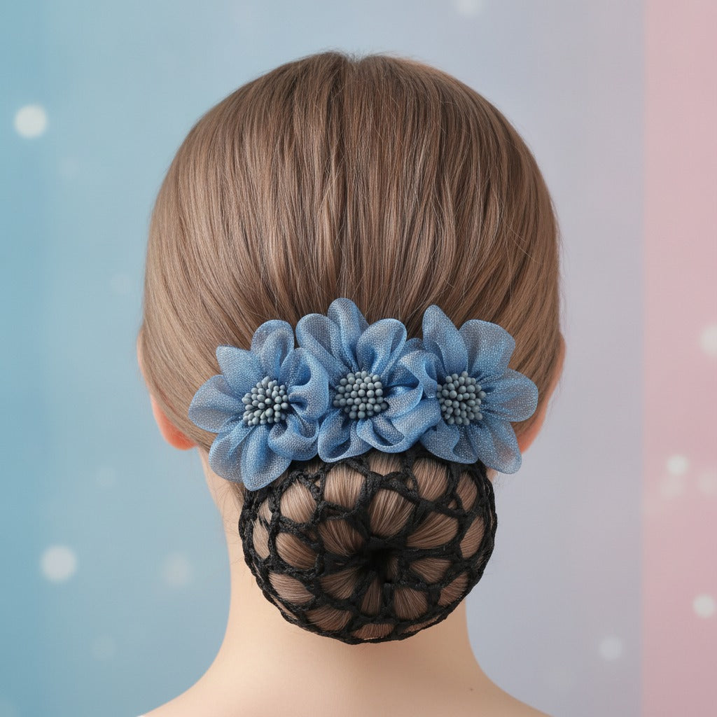 Flower Cluster Hair Claw - Sky Blue