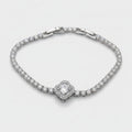 Silver Cushion Cut Diamond Rhinestone Tennis Bracelet – jewelry (view 1)