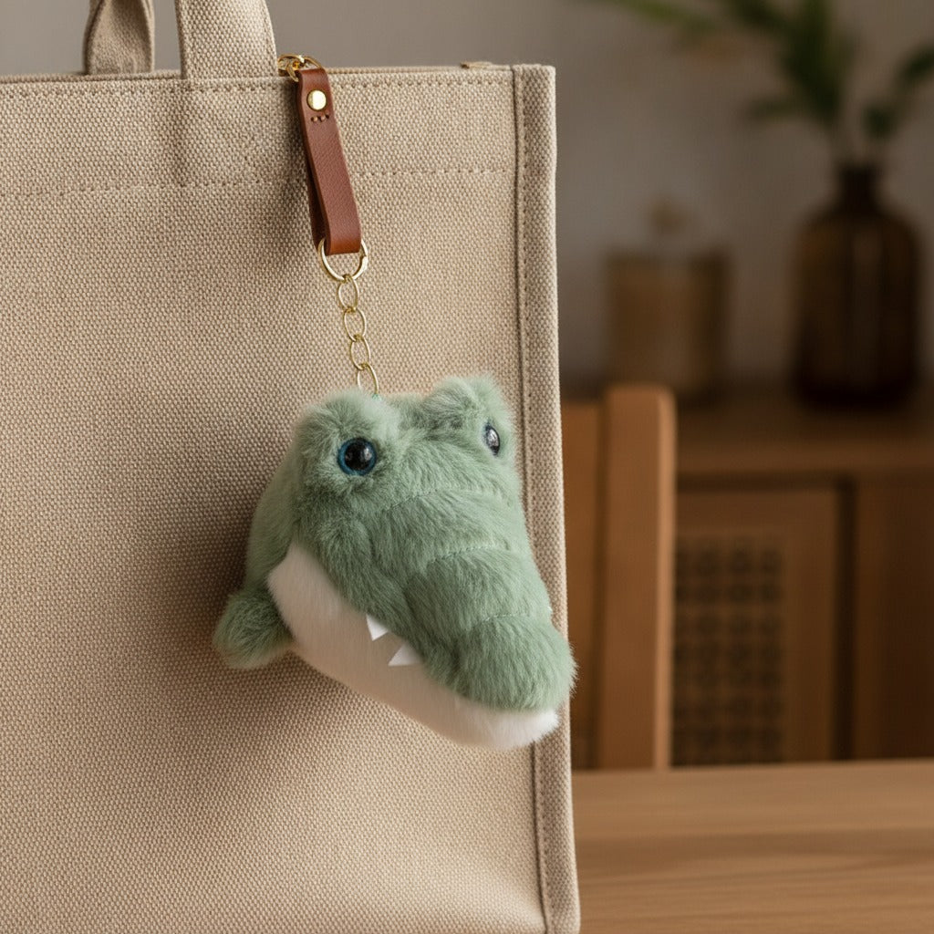 Tiny Gator Plush Keychain - Dark Green