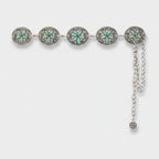 Turquoise Flower Chain Link Belt With Charm Drop – scarves & belts (view 1)