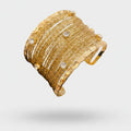 Gold Textured Rhinestone Cuff Bracelet – jewelry (view 1)