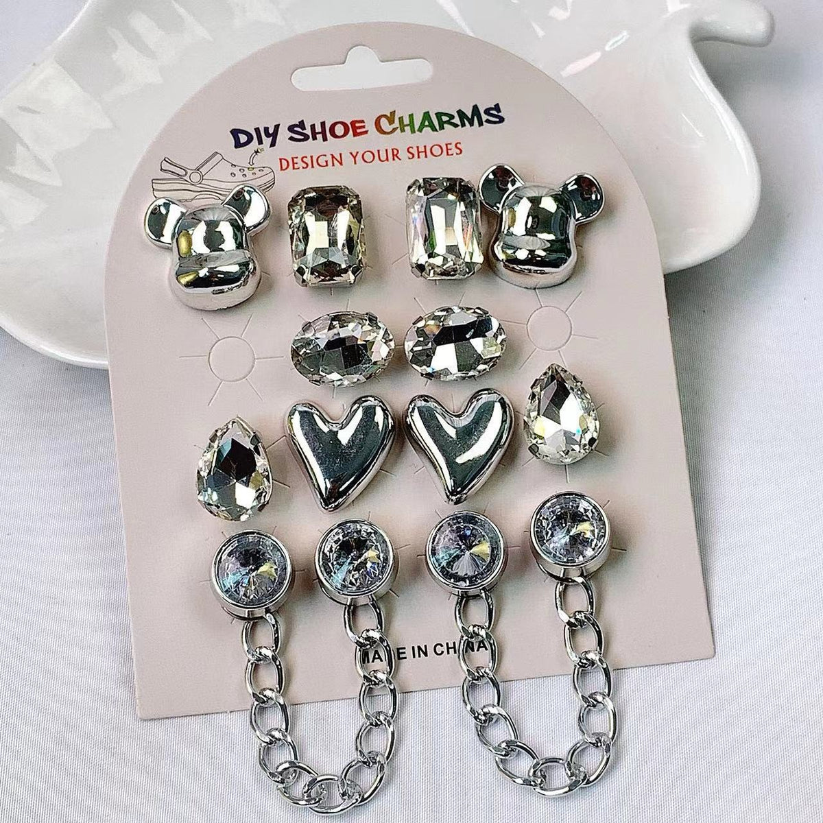 Pearl Starfish Shoe Charms DIY Rhinestone Chain Decor - Type 4