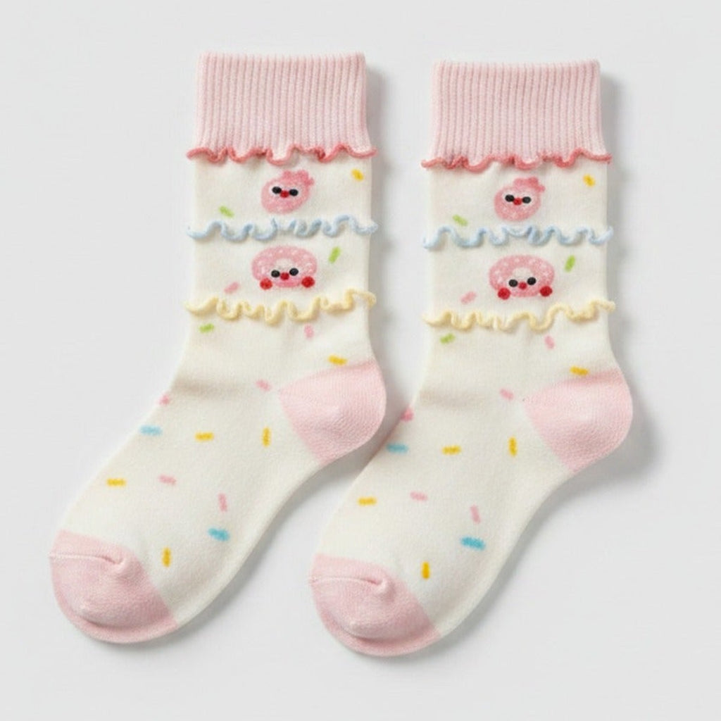 Pink Ruffled Sprinkles Crew Socks – apparel accessories (view 1)