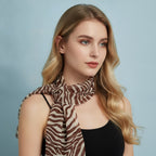 Zebra Stripe Lightweight Scarf - Brown Zebra