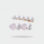Pearl & Heart Hair Clip Set Default