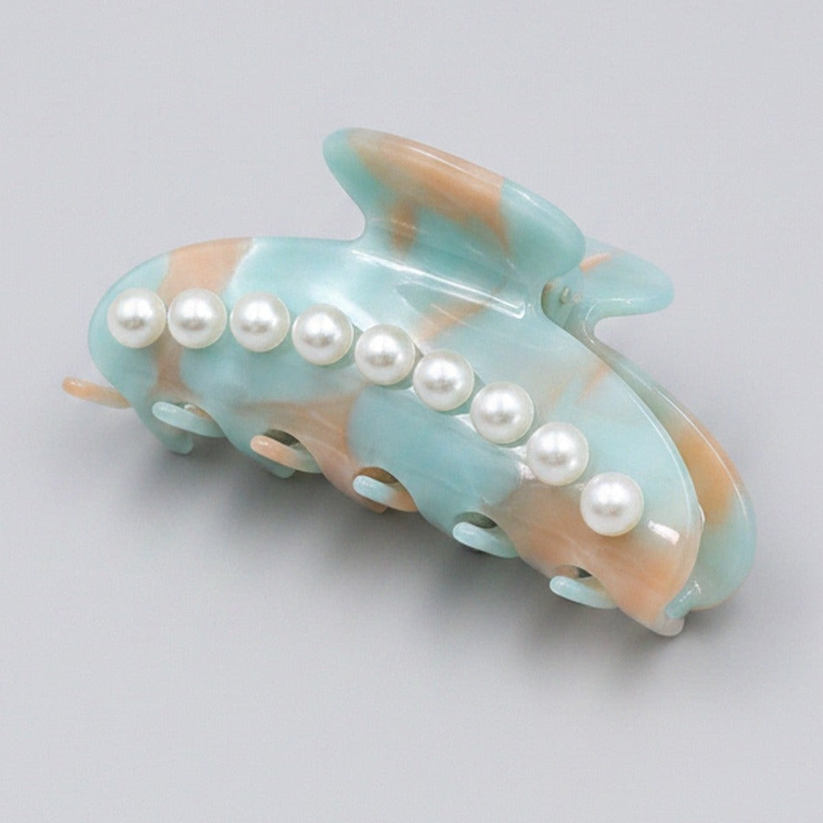 Pearl Hair Claw Clip - Turquoise Pearl Swirl – hair accessories (view 1)