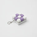 Mini Keyboard Key Keychain - White & Purple