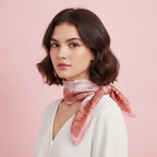 Botanical Border Silk Scarf - Dusty Rose