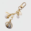 Gold Shell Pearl Crystal Phone Charm - Type 1