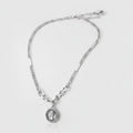 Coin Portrait Pendant Necklace - Silver