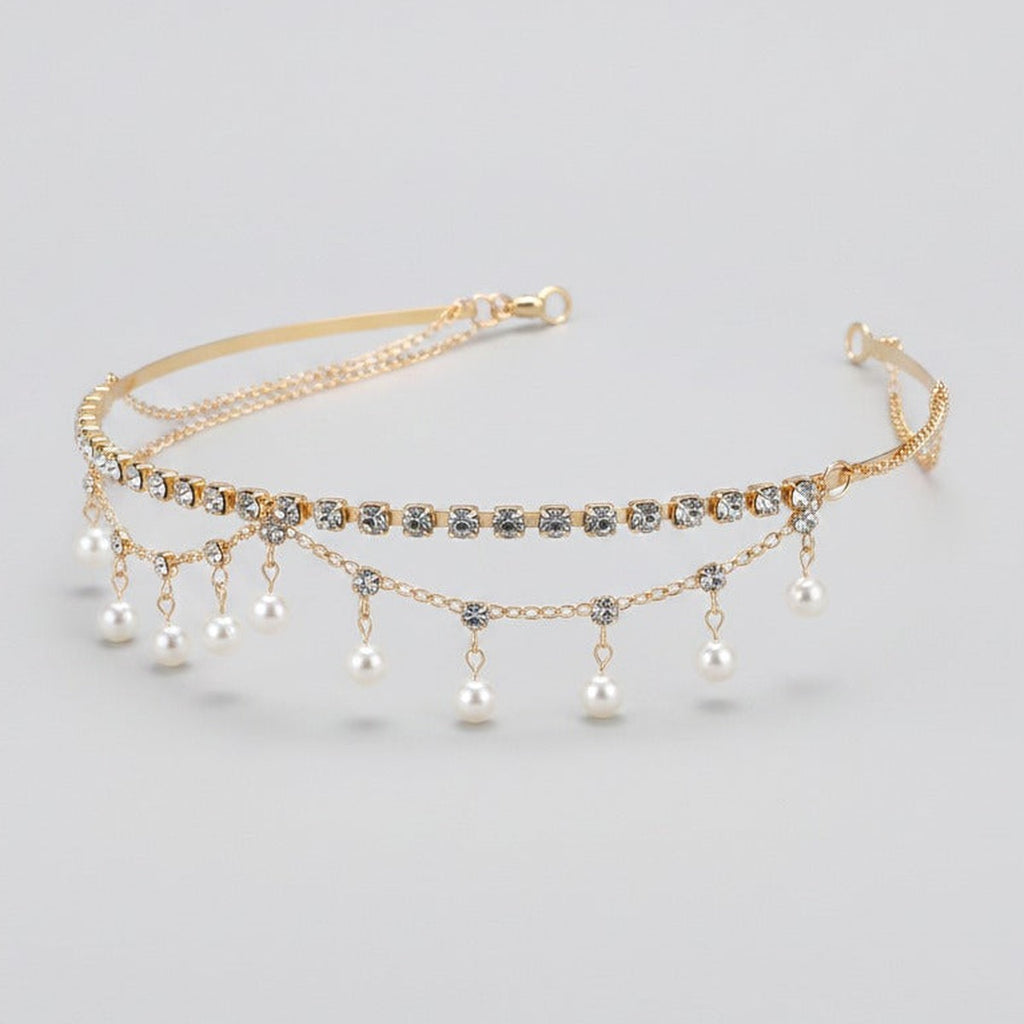 Pearl & Crystal Hair Claw Set - Gold