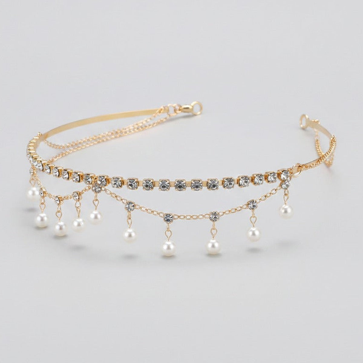 Pearl & Crystal Hair Claw Set - Gold