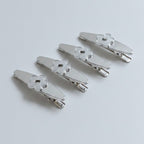 Gemstone Heart Claw Hair Clip Set - Silver Flower – hair accessories (view 1)