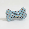 Polka Dot Bone Hair Claw - Blue Polka Dot