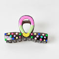 Colorful Beaded Hair Claw Clip With Hello Charm – hair accessories (view 1)