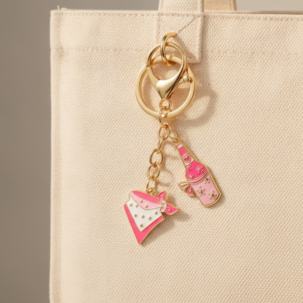Western Charm Keychain Set - Bandana, Pink