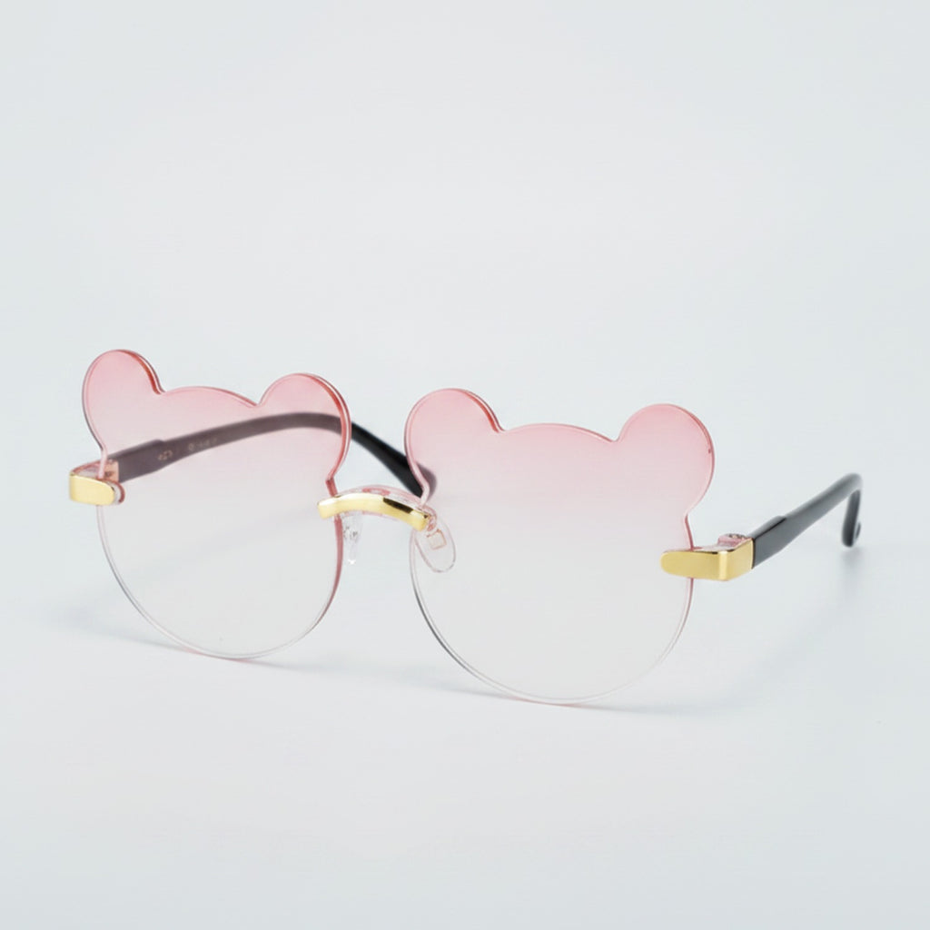 Bear Shaped Rimless Sunglasses - Ombré Pink – eyewear (view 1)