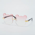 Bear Shaped Rimless Sunglasses - Ombré Pink – eyewear (view 1)