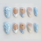 Ocean Bloom 3D Press-On Nails - Type 4